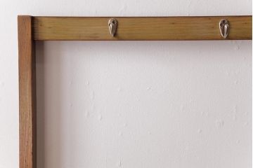 レトロ家具　昭和レトロ　さりげない個性が光るフック付きテーブル(ワークデスク、在宅ワーク、在宅用、作業台)