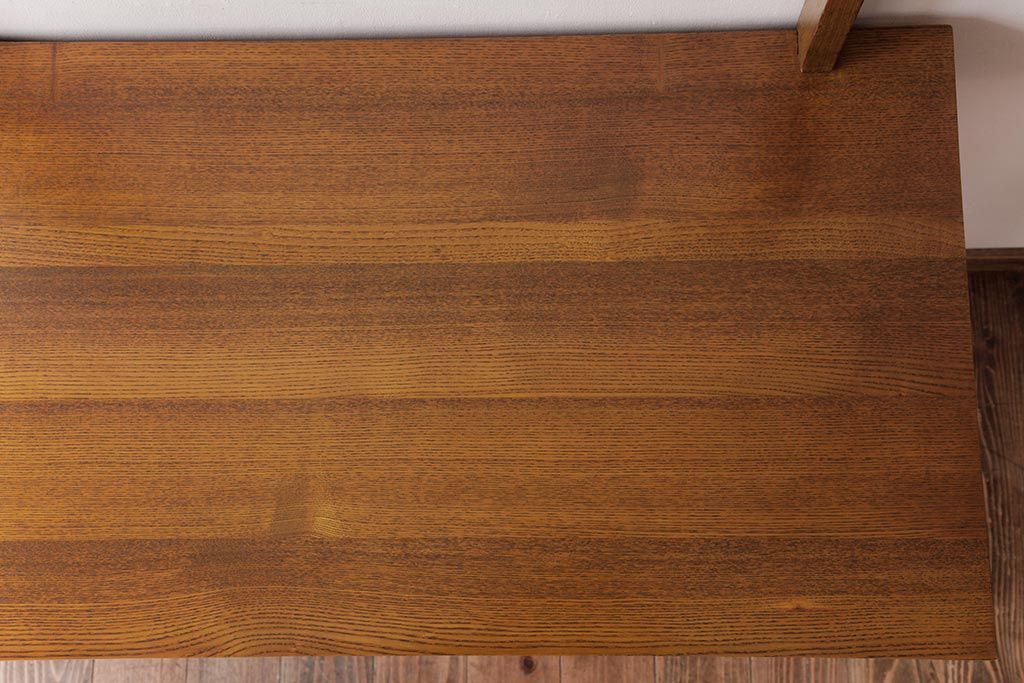 レトロ家具　昭和レトロ　さりげない個性が光るフック付きテーブル(ワークデスク、在宅ワーク、在宅用、作業台)