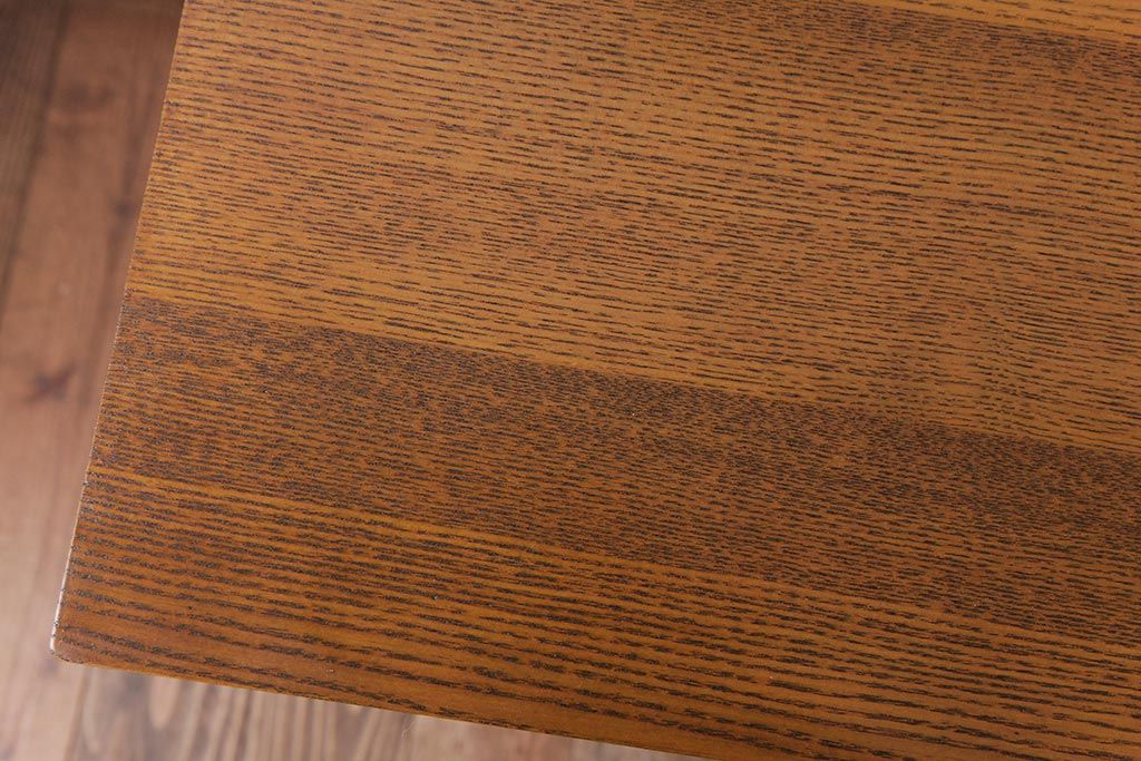 レトロ家具　昭和レトロ　さりげない個性が光るフック付きテーブル(ワークデスク、在宅ワーク、在宅用、作業台)