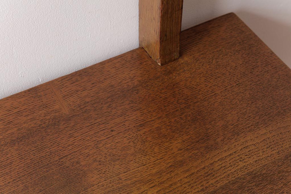 レトロ家具　昭和レトロ　さりげない個性が光るフック付きテーブル(ワークデスク、在宅ワーク、在宅用、作業台)