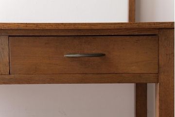 レトロ家具　昭和レトロ　さりげない個性が光るフック付きテーブル(ワークデスク、在宅ワーク、在宅用、作業台)