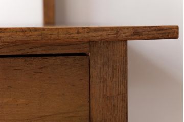 レトロ家具　昭和レトロ　さりげない個性が光るフック付きテーブル(ワークデスク、在宅ワーク、在宅用、作業台)