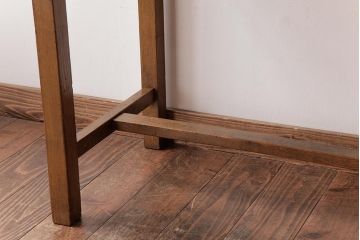 レトロ家具　昭和レトロ　さりげない個性が光るフック付きテーブル(ワークデスク、在宅ワーク、在宅用、作業台)