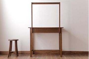 レトロ家具　昭和レトロ　さりげない個性が光るフック付きテーブル(ワークデスク、在宅ワーク、在宅用、作業台)
