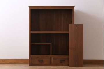 アンティーク家具　上手物　カバ材・柿材・ヒノキ材　格調高い佇まいが魅力の収納棚(戸棚、食器棚)