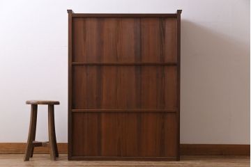 アンティーク家具　上手物　カバ材・柿材・ヒノキ材　格調高い佇まいが魅力の収納棚(戸棚、食器棚)