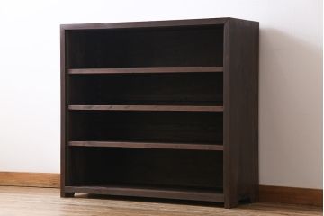 アンティーク家具　昭和中期　ヒノキ材　落ち着いた色味のシンプルなオープンラック(収納棚、飾り棚)