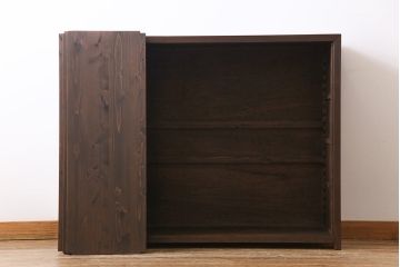 アンティーク家具　昭和中期　ヒノキ材　落ち着いた色味のシンプルなオープンラック(収納棚、飾り棚)