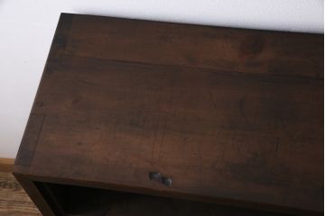 アンティーク家具　昭和中期　ヒノキ材　落ち着いた色味のシンプルなオープンラック(収納棚、飾り棚)