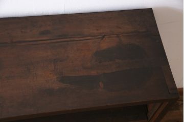 アンティーク家具　昭和中期　ヒノキ材　落ち着いた色味のシンプルなオープンラック(収納棚、飾り棚)