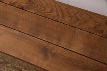 レトロ家具　リメイク家具　アンティークホワイト　懐かしい面影が宿るパイプ脚のレトロなベンチ(長椅子)