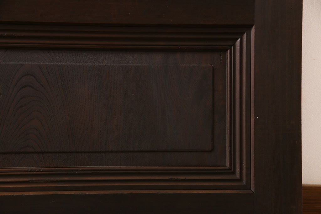 和製アンティーク　倹飩式裏ガラス　ヒノキ材　和モダンな雰囲気溢れる上品な格子蔵戸(格子戸、ガラス戸、引き戸、建具、玄関戸)