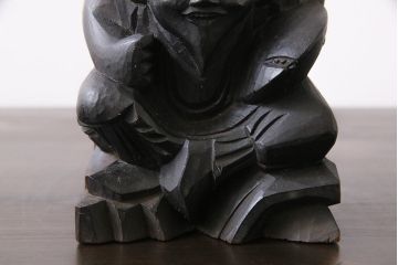 アンティーク雑貨　和製アンティーク　明治大正期　古い木の味わいが魅力の大黒天・恵比寿天の置物(木彫り)