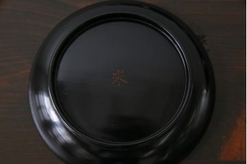 大正昭和初期　漆器　黒漆が美しい銘々皿10枚セット(木皿、菓子皿)