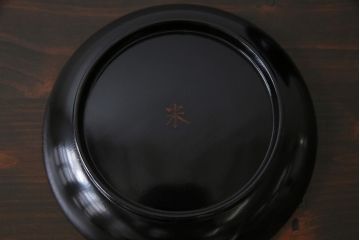 大正昭和初期　漆器　黒漆が美しい銘々皿10枚セット(木皿、菓子皿)(1)
