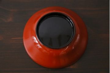 古民具・骨董　明治大正期　蒔絵　鷹と松　朱塗りのお椀5客セット(木製漆器)