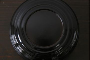 アンティーク雑貨　和製アンティーク　波千鳥が描かれた木製菓子器(菓子入れ)