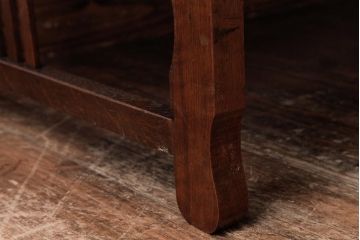 レトロ家具　昭和レトロ　栓材・樺材　取っ手が個性的な味のある趣の文机(座机、ローテーブル)