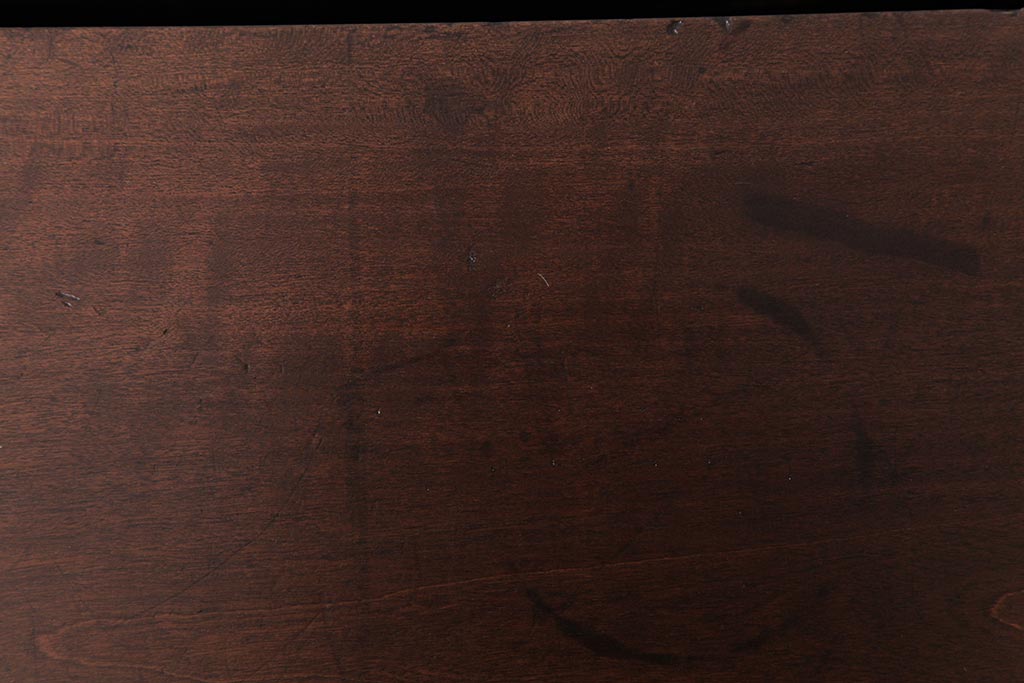 アンティーク家具　和製アンティーク　栃の木・ケヤキ材　力強い杢目が目を引く置き床(ローボード、飾り台)