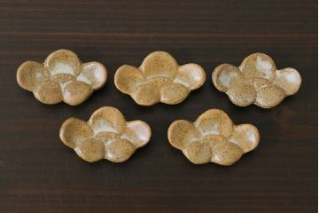 アンティーク雑貨　昭和レトロ　笠間焼　中野晃嗣　梅文様　箸置き5個セット