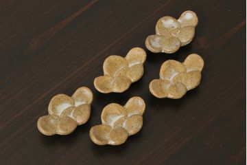 アンティーク雑貨　昭和レトロ　笠間焼　中野晃嗣　梅文様　箸置き5個セット