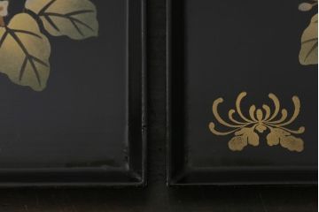 アンティーク雑貨　和製アンティーク　昭和初期　金彩・螺鈿　木製漆器菓子器(菓子入れ、銘々皿)