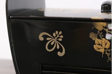 アンティーク雑貨　和製アンティーク　昭和初期　金彩・螺鈿　木製漆器菓子器(菓子入れ、銘々皿)