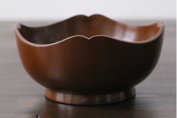 和製アンティーク　花鳥図　金彩が鮮やかな木製漆器小鉢(向付、小皿、和食器)(1)