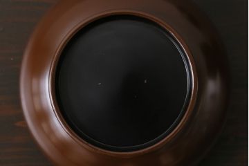 和製アンティーク　花鳥図　金彩が鮮やかな木製漆器小鉢(向付、小皿、和食器)(1)
