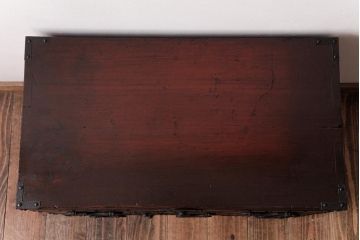 アンティーク家具　和製アンティーク　木瓜型取っ手が目を引く小箪笥(和タンス、引き出し、時代箪笥)