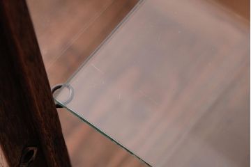 アンティーク家具　和製アンティーク　4面ガラス　上下分かれた扉の縦型ガラスケース(ショーケース、飾り棚、陳列棚)