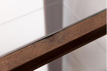 アンティーク家具　和製アンティーク　4面ガラス　上下分かれた扉の縦型ガラスケース(ショーケース、飾り棚、陳列棚)