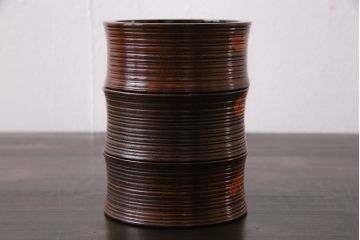 アンティーク雑貨　大正昭和初期　木製漆器　竹をモチーフにした徳利袴3客セット(小物入れ)