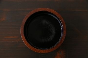 アンティーク雑貨　大正昭和初期　木製漆器　竹をモチーフにした徳利袴4客セット(小物入れ)