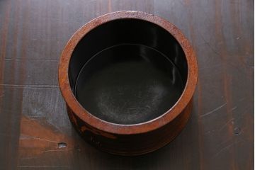 アンティーク雑貨　大正昭和初期　木製漆器　竹をモチーフにした徳利袴4客セット(小物入れ)