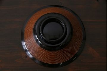 和製アンティーク　モダンな雰囲気が漂う木製糸目椀(蜆椀、漆器、和食器)5客セット