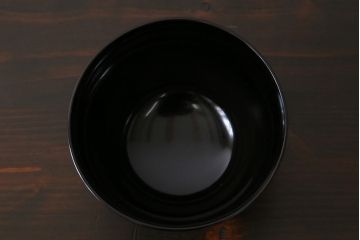 和製アンティーク　モダンな雰囲気が漂う木製糸目椀(蜆椀、漆器、和食器)5客セット