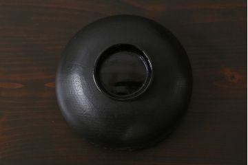 和製アンティーク　鉄錆蒔絵　赤富士の図　和モダンな蓋付椀(漆器)4客セット