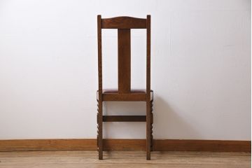 アンティーク家具　イギリスアンティーク　ボビンレッグ　優雅さと格好良さが織り交ざるオーク材製ダイニングチェア(椅子)(1)