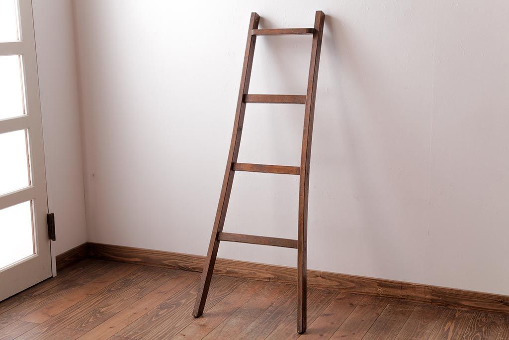 昭和レトロ DIY 建具 ガーデン雑貨 木製 古いはしご アンティークラダー 昭和レトロ DIY 建具 ガーデン雑貨 木製 古いはしご