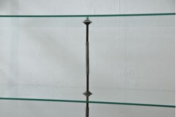 アンティーク家具　昭和初期　味わいのある落ち着いた色味の木枠ガラスケース(ショーケース、飾り棚、陳列棚)