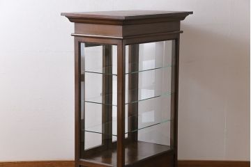 アンティーク家具　和製アンティーク　樺材　大正ロマン香る縦型ガラスケース(ショーケース、キャビネット、収納棚)
