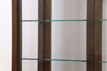 アンティーク家具　和製アンティーク　樺材　大正ロマン香る縦型ガラスケース(ショーケース、キャビネット、収納棚)