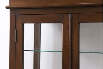 アンティーク家具　和製アンティーク　樺材　大正ロマン香る縦型ガラスケース(ショーケース、キャビネット、収納棚)