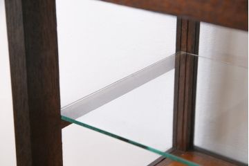 レトロ家具　昭和レトロ　リメイク　すっきりとした佇まいの脚付ガラスケース(ショーケース、陳列棚)(2)