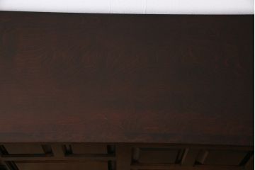 中古　北海道民芸家具　OM175　シックなデザインの玄関棚(サイドボード、下駄箱、戸棚)(定価約27万円)