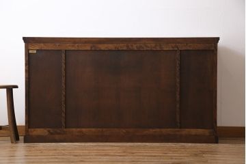 中古　北海道民芸家具　OM175　シックなデザインの玄関棚(サイドボード、下駄箱、戸棚)(定価約27万円)