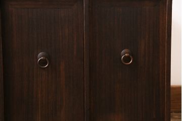 アンティーク家具　古民具・骨董　大正期　総桐材　倹飩(けんどん)式扉　味わい深いアンティークの収納棚(書棚)