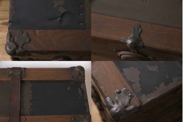 アンティーク雑貨　昭和レトロ　リメイク　渋さが漂うトランクダイニングテーブル(トランクテーブル)