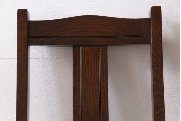 アンティーク家具　イギリスアンティーク　ツイストレッグ　ゴブラン織り　優雅な佇まいのオーク材製ダイニングチェア(椅子)